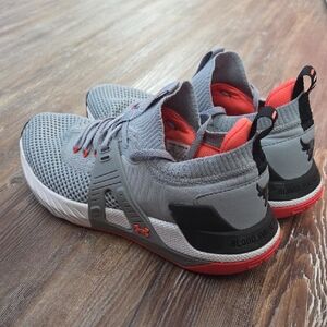 Under Armour Project Rock Gray and Red Athletic Shoes